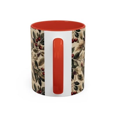 Rustic Berry Coffee Mug 11oz 15oz | Holiday Mug | Vintage Nature Winter Decor - Thumbnail 4
