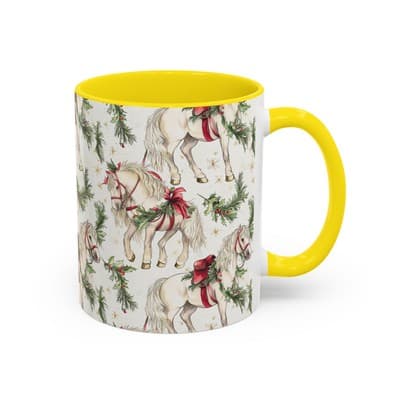 Christmas Horse Mug 11oz 15oz | Holiday Gift | Cozy Winter Decor | Equine Lovers - Thumbnail 2