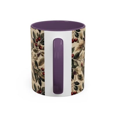 Rustic Berry Coffee Mug 11oz 15oz | Holiday Mug | Vintage Nature Winter Decor - Thumbnail 4
