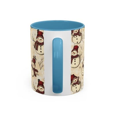 Vintage Snowman Coffee Mug 11oz 15oz | Holiday Mug | Cozy Christmas Gift Idea - Thumbnail 4