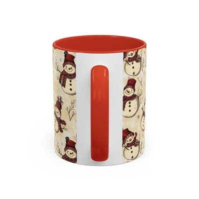 Vintage Snowman Coffee Mug 11oz 15oz | Holiday Mug | Cozy Christmas Gift Idea - Thumbnail 4