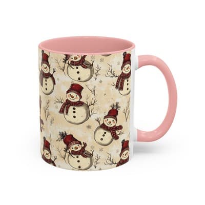 Vintage Snowman Coffee Mug 11oz 15oz | Holiday Mug | Cozy Christmas Gift Idea - Thumbnail 2