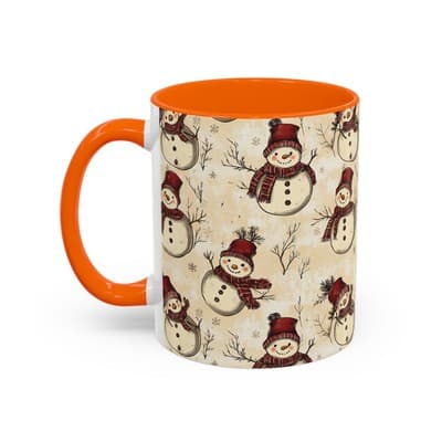 Vintage Snowman Coffee Mug 11oz 15oz | Holiday Mug | Cozy Christmas Gift Idea - Thumbnail 3