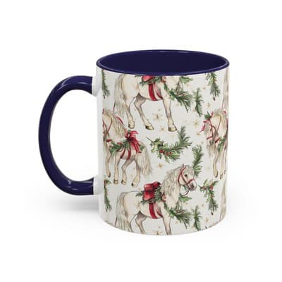 Christmas Horse Mug 11oz 15oz | Holiday Gift | Cozy Winter Decor | Equine Lovers - Thumbnail 3