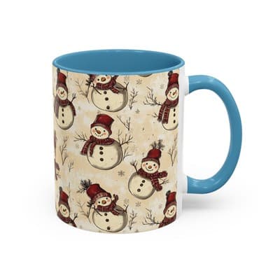 Vintage Snowman Coffee Mug 11oz 15oz | Holiday Mug | Cozy Christmas Gift Idea - Thumbnail 2