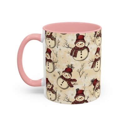 Vintage Snowman Coffee Mug 11oz 15oz | Holiday Mug | Cozy Christmas Gift Idea - Thumbnail 3