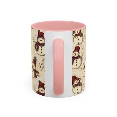 Vintage Snowman Coffee Mug 11oz 15oz | Holiday Mug | Cozy Christmas Gift Idea - Thumbnail 4
