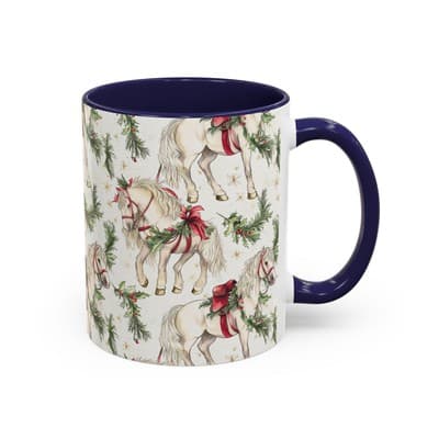 Christmas Horse Mug 11oz 15oz | Holiday Gift | Cozy Winter Decor | Equine Lovers - Thumbnail 2