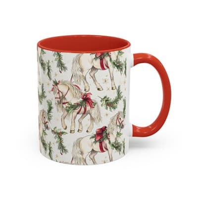 Christmas Horse Mug 11oz 15oz | Holiday Gift | Cozy Winter Decor | Equine Lovers - Thumbnail 2