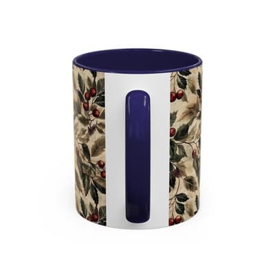Rustic Berry Coffee Mug 11oz 15oz | Holiday Mug | Vintage Nature Winter Decor - Thumbnail 4