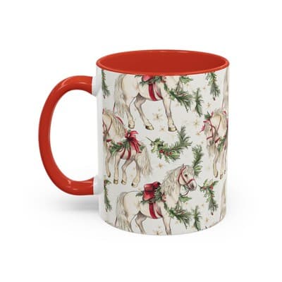 Christmas Horse Mug 11oz 15oz | Holiday Gift | Cozy Winter Decor | Equine Lovers - Thumbnail 3