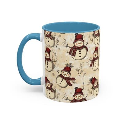 Vintage Snowman Coffee Mug 11oz 15oz | Holiday Mug | Cozy Christmas Gift Idea - Thumbnail 3