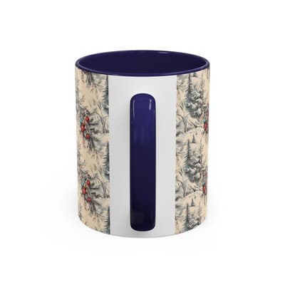 Rustic Holiday Coffee Mug 11oz 15oz | Vintage Christmas Cup | Cozy Winter Decor - Thumbnail 4