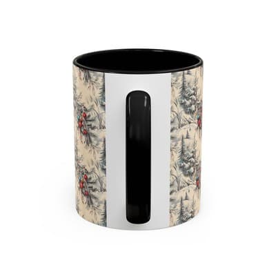 Rustic Holiday Coffee Mug 11oz 15oz | Vintage Christmas Cup | Cozy Winter Decor - Thumbnail 4