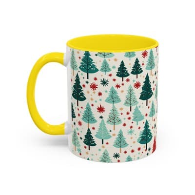 Christmas Tree Coffee Mug 11oz 15oz | Holiday Gift | Cute Winter Hot Cocoa Cup - Thumbnail 3