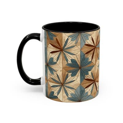 Boho Leaf Coffee Mug 11oz 15oz | Nature Inspired Gift | Rustic Kitchen Decor Cup - Thumbnail 3