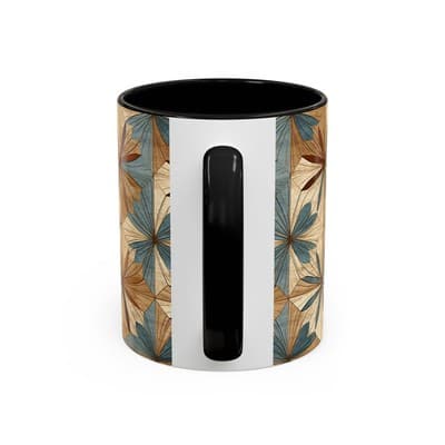 Boho Leaf Coffee Mug 11oz 15oz | Nature Inspired Gift | Rustic Kitchen Decor Cup - Thumbnail 4