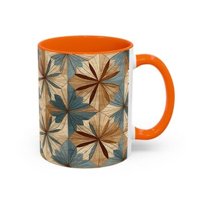 Boho Leaf Coffee Mug 11oz 15oz | Nature Inspired Gift | Rustic Kitchen Decor Cup - Thumbnail 2