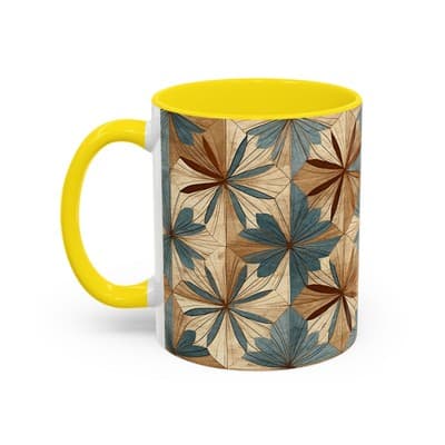 Boho Leaf Coffee Mug 11oz 15oz | Nature Inspired Gift | Rustic Kitchen Decor Cup - Thumbnail 3