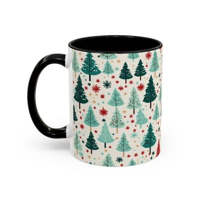Christmas Tree Coffee Mug 11oz 15oz | Holiday Gift | Cute Winter Hot Cocoa Cup - Thumbnail 3