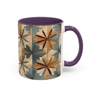 Boho Leaf Coffee Mug 11oz 15oz | Nature Inspired Gift | Rustic Kitchen Decor Cup - Thumbnail 2