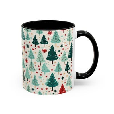 Christmas Tree Coffee Mug 11oz 15oz | Holiday Gift | Cute Winter Hot Cocoa Cup - Thumbnail 2