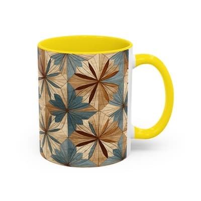 Boho Leaf Coffee Mug 11oz 15oz | Nature Inspired Gift | Rustic Kitchen Decor Cup - Thumbnail 2