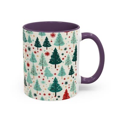 Christmas Tree Coffee Mug 11oz 15oz | Holiday Gift | Cute Winter Hot Cocoa Cup - Thumbnail 2