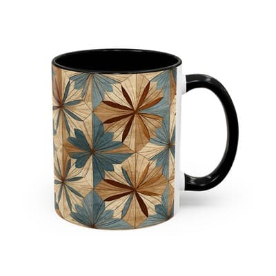 Boho Leaf Coffee Mug 11oz 15oz | Nature Inspired Gift | Rustic Kitchen Decor Cup - Thumbnail 2