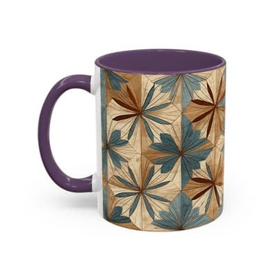 Boho Leaf Coffee Mug 11oz 15oz | Nature Inspired Gift | Rustic Kitchen Decor Cup - Thumbnail 3