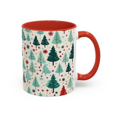 Christmas Tree Coffee Mug 11oz 15oz | Holiday Gift | Cute Winter Hot Cocoa Cup - Thumbnail 2