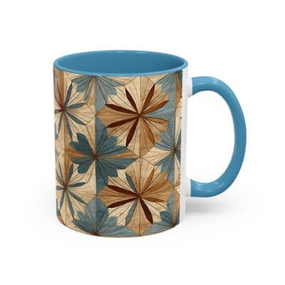 Boho Leaf Coffee Mug 11oz 15oz | Nature Inspired Gift | Rustic Kitchen Decor Cup - Thumbnail 2
