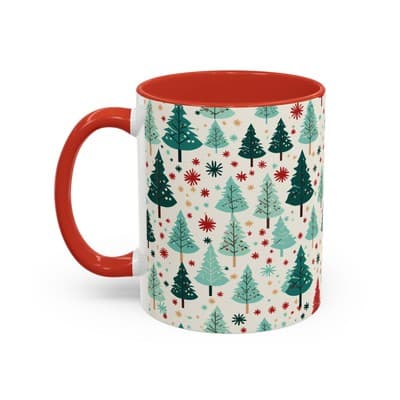Christmas Tree Coffee Mug 11oz 15oz | Holiday Gift | Cute Winter Hot Cocoa Cup - Thumbnail 3