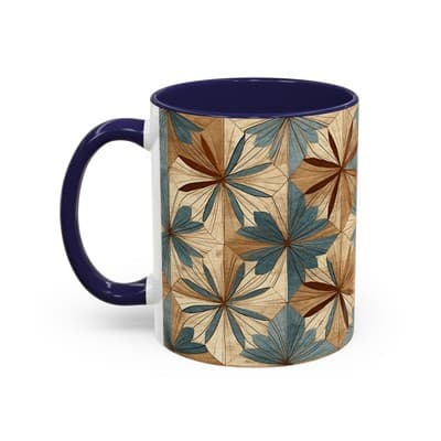 Boho Leaf Coffee Mug 11oz 15oz | Nature Inspired Gift | Rustic Kitchen Decor Cup - Thumbnail 3