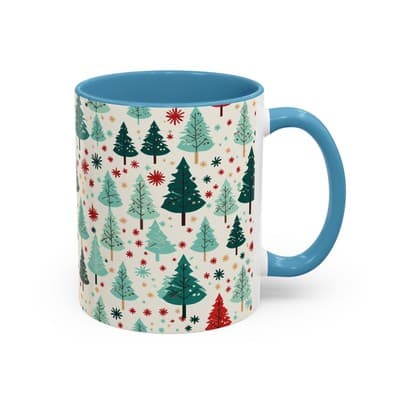 Christmas Tree Coffee Mug 11oz 15oz | Holiday Gift | Cute Winter Hot Cocoa Cup - Thumbnail 2