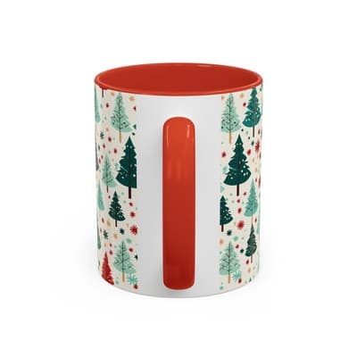 Christmas Tree Coffee Mug 11oz 15oz | Holiday Gift | Cute Winter Hot Cocoa Cup - Thumbnail 4