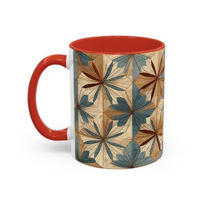 Boho Leaf Coffee Mug 11oz 15oz | Nature Inspired Gift | Rustic Kitchen Decor Cup - Thumbnail 3