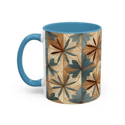 Boho Leaf Coffee Mug 11oz 15oz | Nature Inspired Gift | Rustic Kitchen Decor Cup - Thumbnail 3