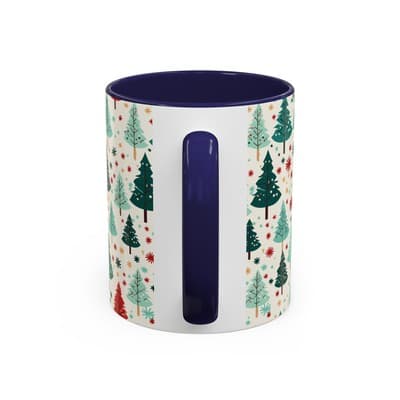 Christmas Tree Coffee Mug 11oz 15oz | Holiday Gift | Cute Winter Hot Cocoa Cup - Thumbnail 4