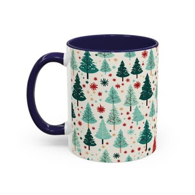 Christmas Tree Coffee Mug 11oz 15oz | Holiday Gift | Cute Winter Hot Cocoa Cup - Thumbnail 3