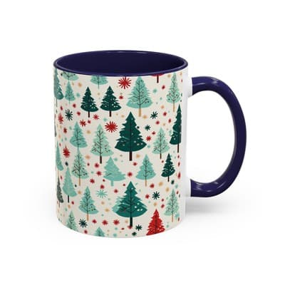 Christmas Tree Coffee Mug 11oz 15oz | Holiday Gift | Cute Winter Hot Cocoa Cup - Thumbnail 2