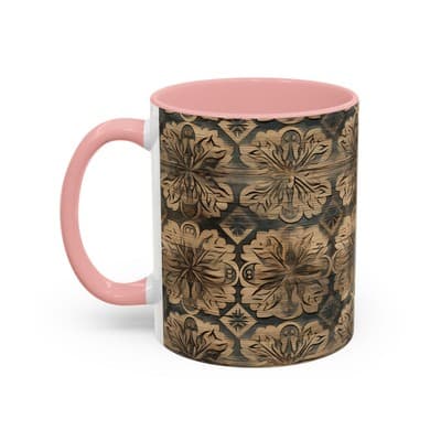 Dark Floral Coffee Mug 11oz 15oz | Gothic Boho Gift | Moody Rustic Kitchen Cup - Thumbnail 3