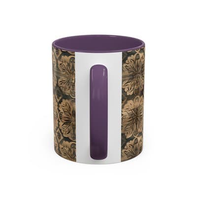 Dark Floral Coffee Mug 11oz 15oz | Gothic Boho Gift | Moody Rustic Kitchen Cup - Thumbnail 4