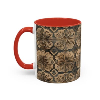 Dark Floral Coffee Mug 11oz 15oz | Gothic Boho Gift | Moody Rustic Kitchen Cup - Thumbnail 3