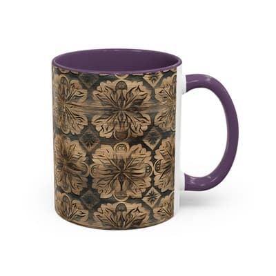 Dark Floral Coffee Mug 11oz 15oz | Gothic Boho Gift | Moody Rustic Kitchen Cup - Thumbnail 2