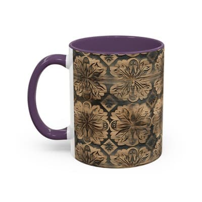Dark Floral Coffee Mug 11oz 15oz | Gothic Boho Gift | Moody Rustic Kitchen Cup - Thumbnail 3