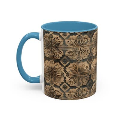 Dark Floral Coffee Mug 11oz 15oz | Gothic Boho Gift | Moody Rustic Kitchen Cup - Thumbnail 3