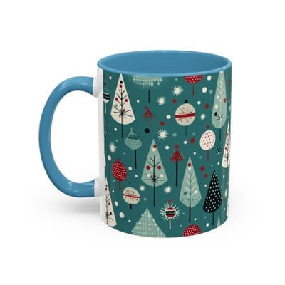 Holiday Tree Coffee Mug 11oz 15oz | Christmas Gift | Cozy Winter Decor Cup - Thumbnail 3