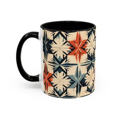 Bohemian Coffee Mug 11oz 15oz | Artistic Geometric Mug Gift | Cozy Decor Cup - Thumbnail 3