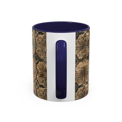 Dark Floral Coffee Mug 11oz 15oz | Gothic Boho Gift | Moody Rustic Kitchen Cup - Thumbnail 4